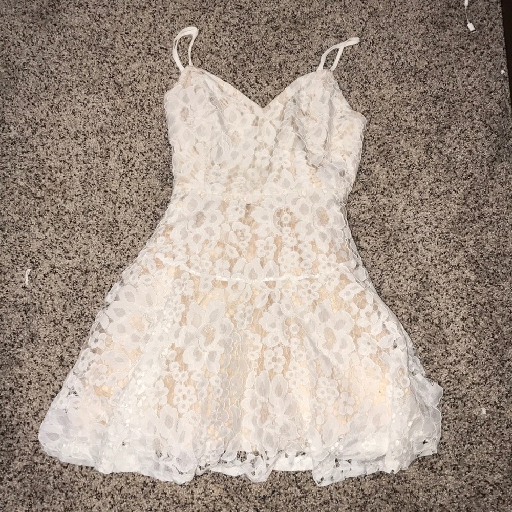 white lacy dress